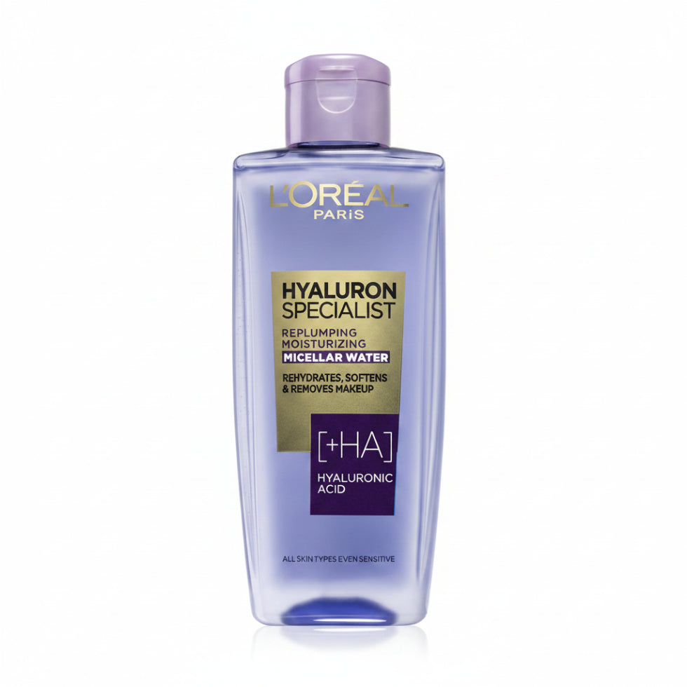 loreal moisturising micellar water 200ml hyaluronic acid cleanser gentle makeup remover hydrating skincare daily use cleanser