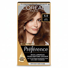 loreal paris preference 5.0 bruges light brown hair dye 200g permanent hair colour with rich brunette tones radiant shine and excellent grey coverage for salon inspired results