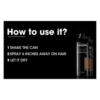 LOréal Professionnel Hair Touch Up Black 75ml instant root concealer spray for gray coverage