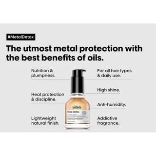 LOréal Professionnel Metal Detox Concentrated Oil 50ml for shine frizz control and hair protection