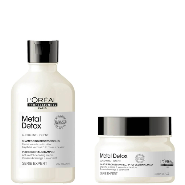 LOréal Professionnel Metal Detox duo shampoo and mask for anti metal hair care and shine