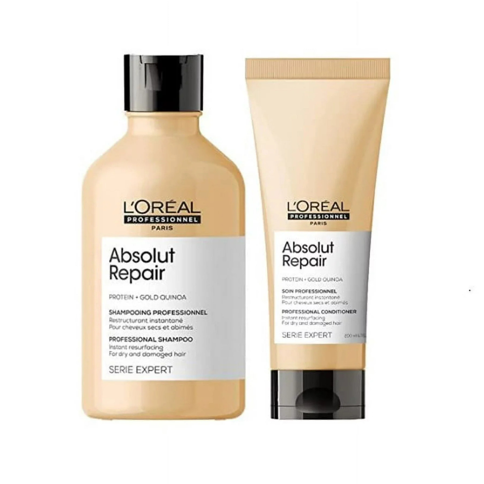 LOréal Professionnel Absolut Repair shampoo and conditioner set for damaged hair repair and shine