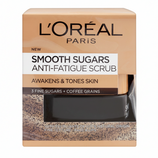 loreal smooth sugars anti fatigue scrub 50ml energizing face exfoliator for smooth radiant refreshed skin
