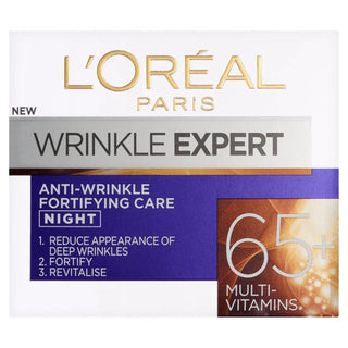 loreal wrinkle expert 65 night cream 50ml anti wrinkle fortifying moisturizer for mature skin overnight repair hydration
