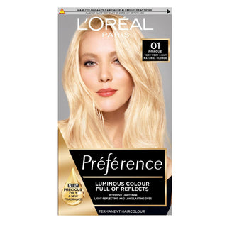 loreal paris preference 01 prague hair dye 200g permanent hair colour with luminous shine long lasting brilliance and excellent grey coverage for vibrant results