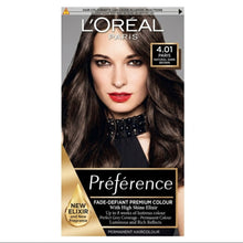loreal paris preference 4.01 paris natural dark brown hair dye 200g permanent hair colour with rich brunette tones radiant shine and excellent grey coverage for salon inspired results