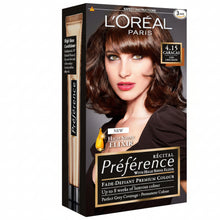 loreal paris preference 4.15 caracas iced chocolate hair dye 200g permanent hair colour with rich chocolate brown tones radiant shine and excellent grey coverage
