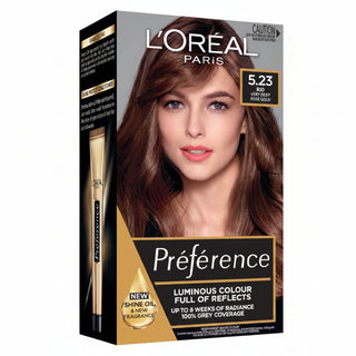 loreal paris preference 5.23 rio very deep rose gold hair dye 200g permanent hair colour with rich rose gold tones radiant shine and excellent grey coverage for salon inspired results