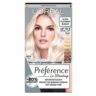 loreal paris preference 9l ultra platinum hair dye 200g permanent hair colour with icy platinum blonde tones radiant shine and salon inspired finish