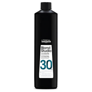 L’Oréal Professionnel Blond Studio Oil Developer 30 Vol 1000ml professional oil-enriched developer for enhanced blonding and salon-quality lightening results.