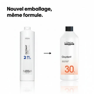 L’Oréal Professionnel Creme Oxydant 9% 30 Vol 1000ml professional cream developer for vibrant lift and salon-quality hair color results.
