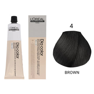 L’Oréal Professionnel Dia Color 4 60ml demi permanent hair color with deep natural brown tone and glossy shine finish