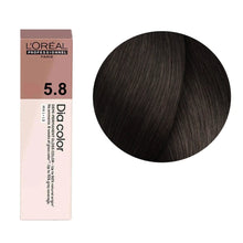 L’Oréal Professionnel Dia Color 5.8 60ml demi permanent hair color with rich mocha brown tone and glossy shine finish