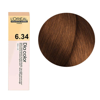 L’Oréal Professionnel Dia Color 6.34 60ml demi permanent hair color with dark golden copper blonde tone and glossy shine finish