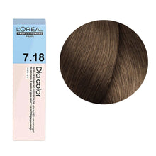L’Oréal Professionnel Dia Color 7.18 60ml demi permanent hair color with ash mocha medium blonde tone and glossy shine finish