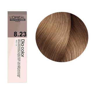 L’Oréal Professionnel Dia Color 8.23 60ml demi permanent hair color with iridescent golden blonde tone and glossy shine finish