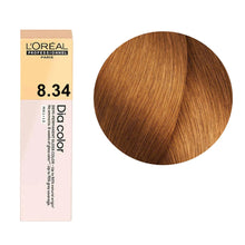 L’Oréal Professionnel Dia Color 8.34 60ml demi permanent hair color with golden copper light blonde tone and glossy shine finish