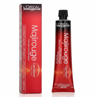 L’Oréal Professionnel Majirouge 5.62 Light Extra Iridescent Red Brown permanent hair color with luminous shine and professional gray coverage.