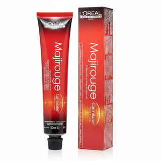 L’Oréal Professionnel Majirouge C4.60 Carmilane Intense Red Brown permanent hair color with vibrant shine and gray coverage.