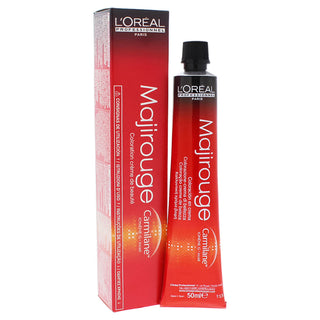 L’Oréal Professionnel Majirouge C6.64 Carmilane Dark Red Copper Blonde permanent hair color with vibrant shine and professional gray coverage.