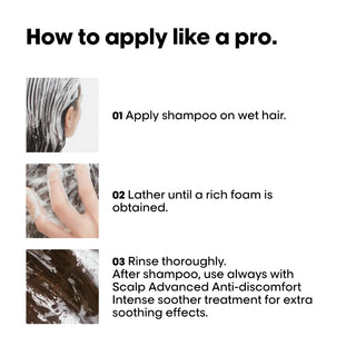 L’Oréal Professionnel Serie Expert Scalp Advanced Anti-Discomfort Shampoo 500ml for sensitive scalp care, hydration, and soothing professional cleansing.