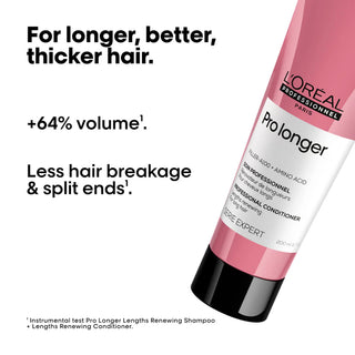 L’Oréal Professionnel Serie Expert Pro Longer Lengths Renewing Conditioner 200ml for long hair care, strengthening lengths, improving softness, and enhancing shine.
