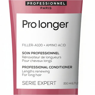 L’Oréal Professionnel Serie Expert Pro Longer Lengths Renewing Conditioner 200ml for long hair care, strengthening lengths, improving softness, and enhancing shine.
