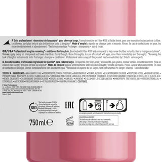 L’Oréal Professionnel Serie Expert Pro Longer Lengths Renewing Conditioner 750ml for long hair care, strengthening lengths, improving softness, and enhancing shine.