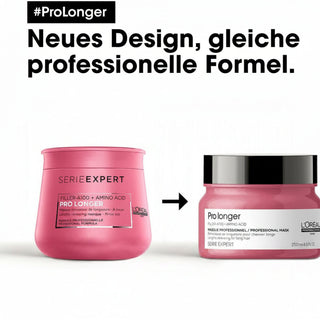 L’Oréal Professionnel Serie Expert Pro Longer Lengths Renewing Mask 250ml for long hair care, deep nourishment, split end care, and enhanced softness and shine.