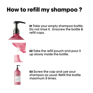 L’Oréal Professionnel Serie Expert Pro Longer Lengths Renewing Shampoo 1500ml for long hair care, strengthening lengths, and improving hair softness and shine.
