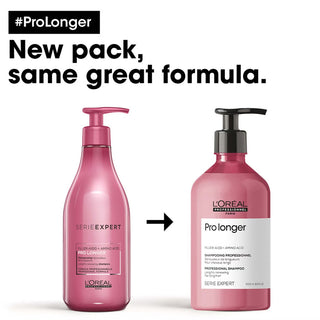 L’Oréal Professionnel Serie Expert Pro Longer Lengths Renewing Shampoo 500ml for long hair care, strengthening lengths, improving softness, and enhancing shine.