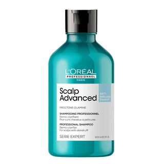 L’Oréal Professionnel Serie Expert Scalp Advanced Anti-Dandruff Dermo-Clarifier Shampoo 300ml for dandruff control, scalp purification, and professional scalp care.