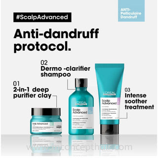 L’Oréal Professionnel Serie Expert Scalp Advanced Anti-Dandruff Dermo-Clarifier Shampoo 500ml for dandruff control, scalp purification, and professional scalp care.
