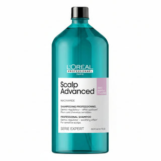 L’Oréal Professionnel Serie Expert Scalp Advanced Anti-Discomfort Shampoo 1500ml for sensitive scalp care, hydration, and soothing professional cleansing.