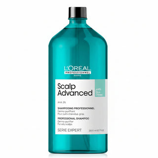 L’Oréal Professionnel Serie Expert Scalp Advanced Anti-Oiliness Dermo-Purifier Shampoo 1500ml for oily scalp cleansing, sebum control, and long-lasting freshness.