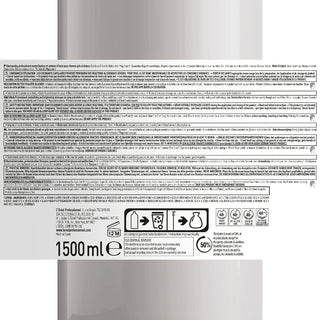L’Oréal Professionnel Serie Expert Silver Shampoo 1500ml for blonde, grey, and white hair, neutralizing yellow tones and enhancing shine.