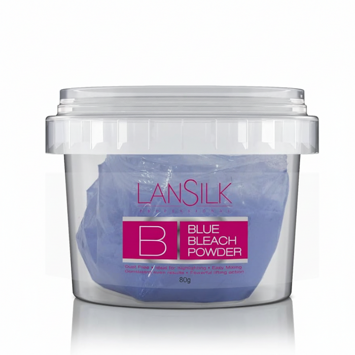 Lansilk Blue Bleach Powder 80g | Hair Lightening & Brass Tone Control Powder