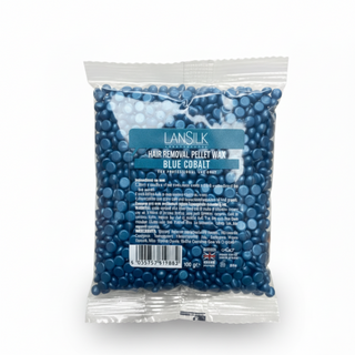 lansilk blue cobalt pellet wax 100g for professional hard wax bead hair removal smooth skin