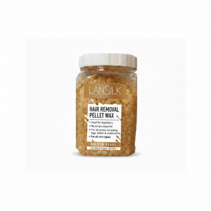 Lansilk Golden Pearl Pellet Wax 100g | Hard Wax Beads Smooth Silky Skin