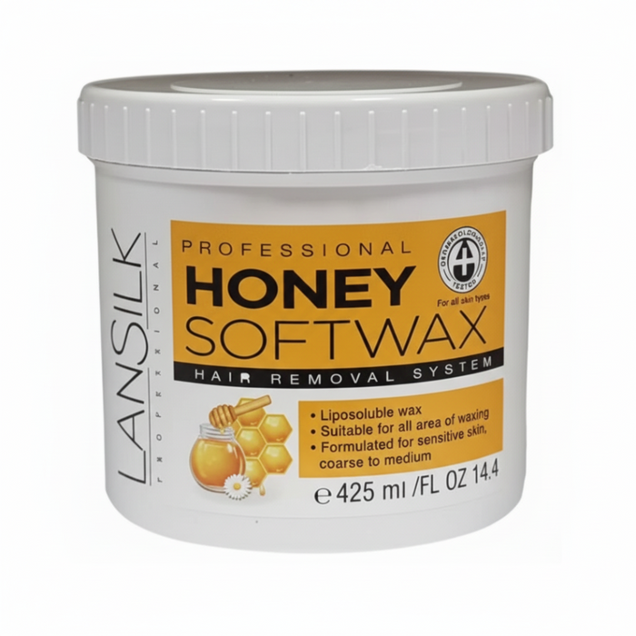 lansilk honey soft wax 425ml for gentle hair removal and smooth soft skin