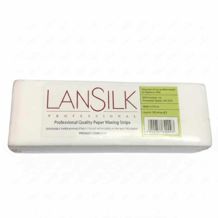 Lansilk Paper Waxing Strips 100 Pack | Disposable Hair Removal for Smooth Skin
