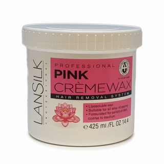 lansilk professional pink creme wax 425ml for smooth gentle hair removal system