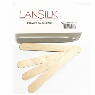 lansilk disposable wooden spatulas 100 pack for waxing smooth hygienic precise hair removal