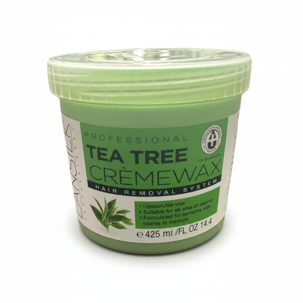 lansilk tea tree creme wax 425ml for gentle effective hair removal and smooth skin