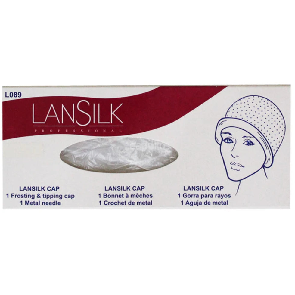 lansilk tipping cap l089 with metal needle for hair highlighting frosting streaking tool