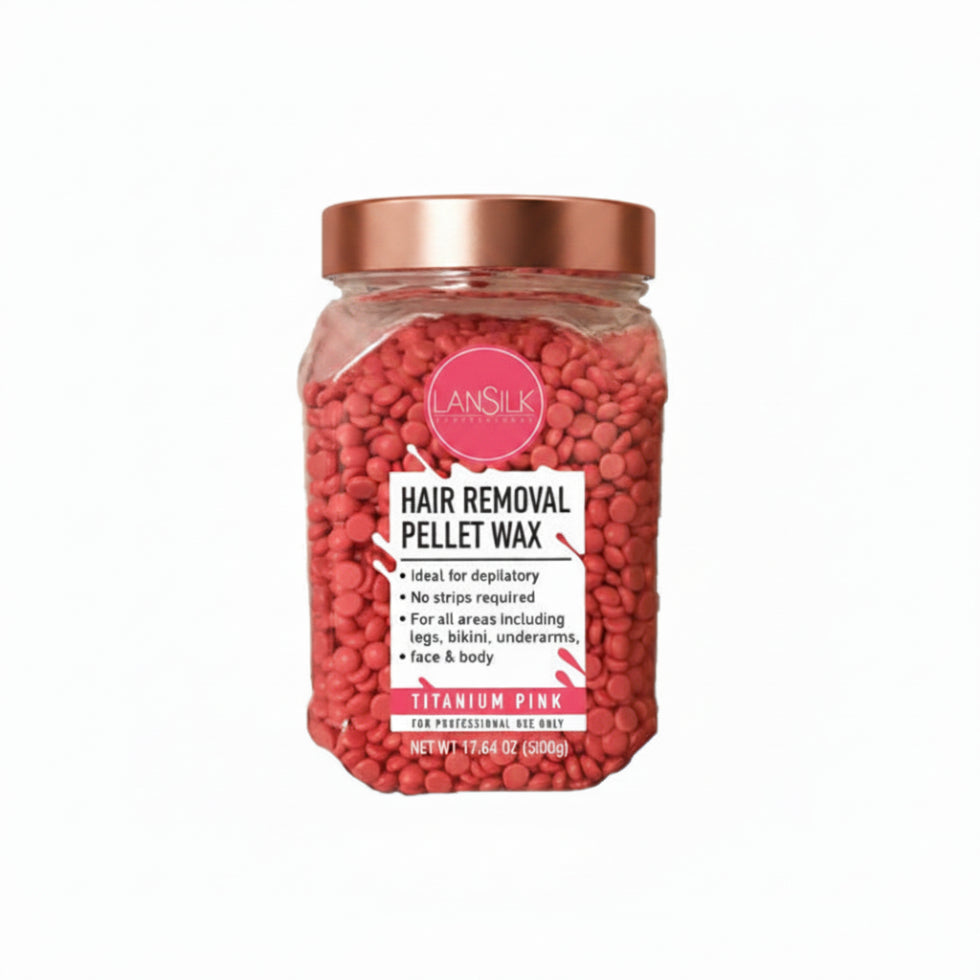 lansilk titanium pink pellet wax l091 500g for hair removal hard wax beads for smooth skin