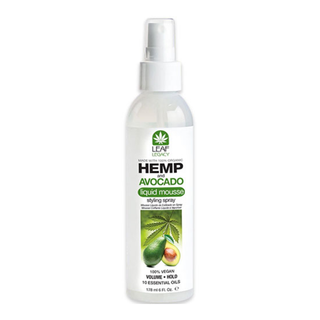 leaf legacy hemp avocado liquid mousse 6oz curl definition volume frizz control lightweight soft hold styling product