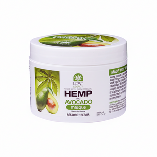 leaf legacy hemp avocado masque 8oz deep conditioning hair repair treatment dry damaged hair soft smooth shiny healthy care