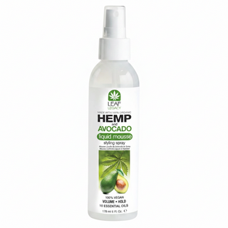 Leaf Legacy hemp and avocado liquid mousse styling spray 6oz instant volume hold lightweight styling mousse for soft touchable fuller defined hair