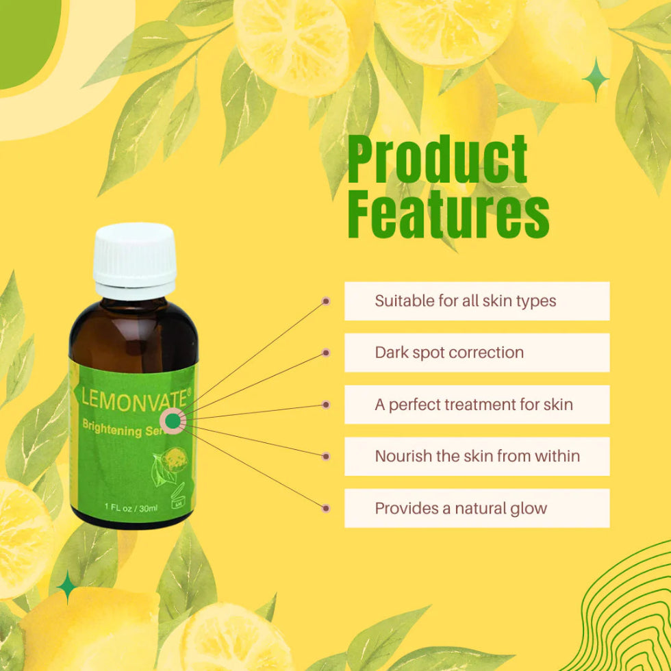 Lemonvate brightening serum improves skin tone and boosts glow for radiant skin
